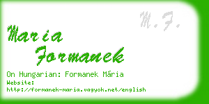 maria formanek business card