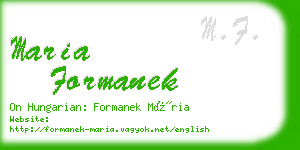 maria formanek business card